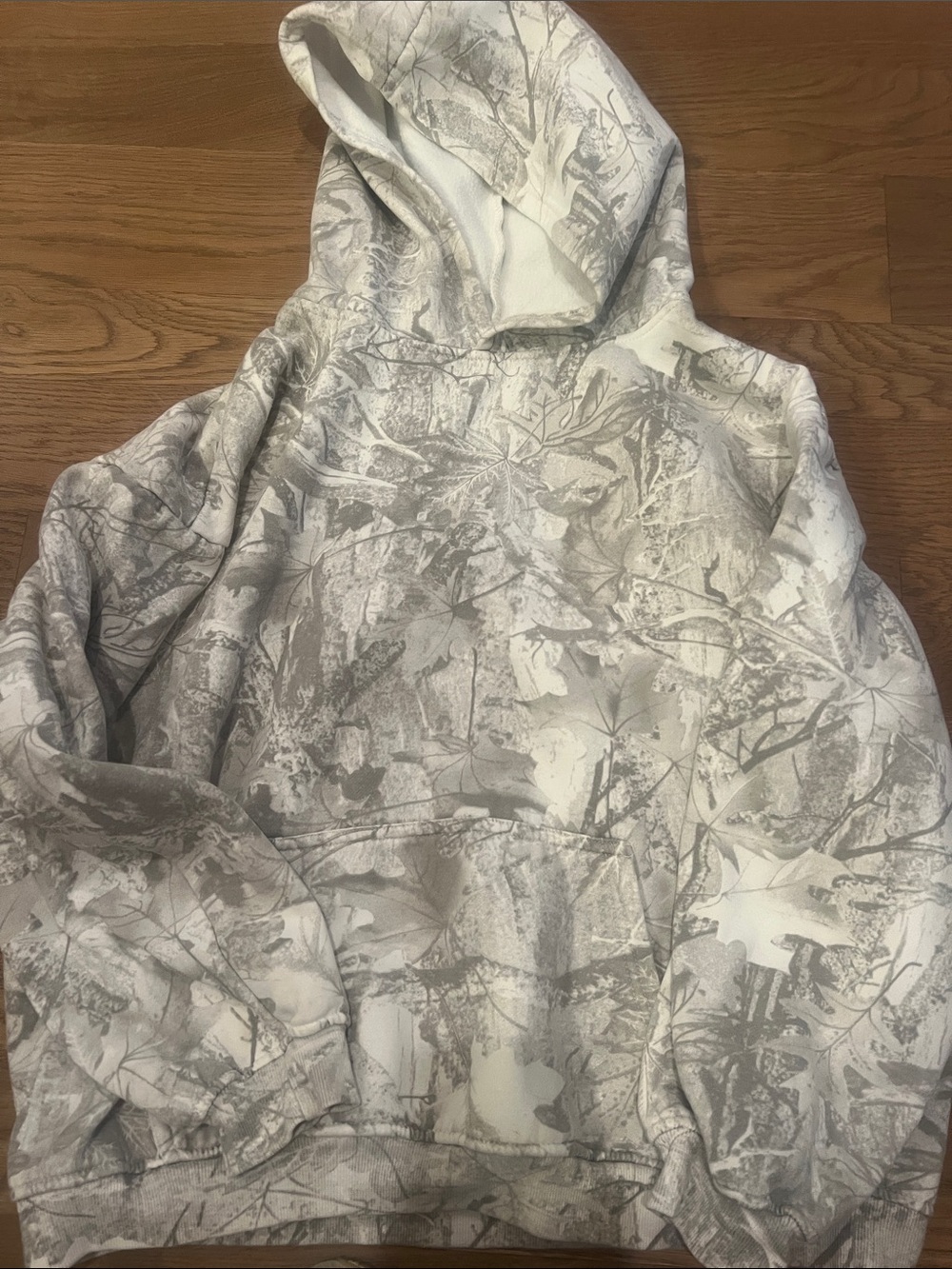 Kids Hooded Pullover Jacket in Light Gray and White